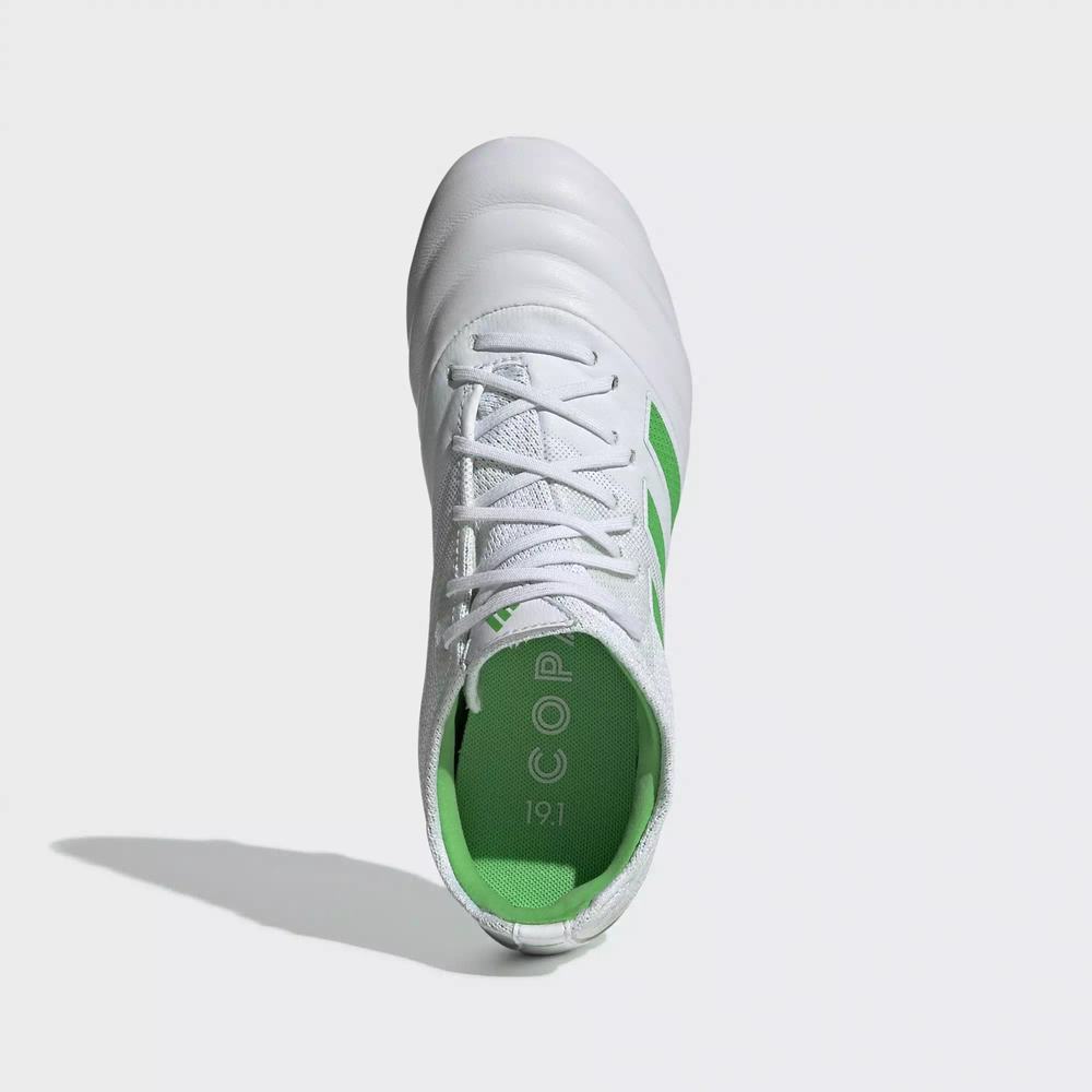 Adidas Copa 19.1 Firm Ground Tacos de Futbol Blancos Para Niña (MX-81335)
